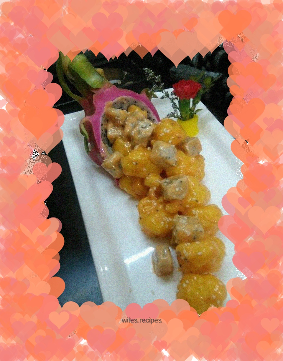Baked Shrimp Balls with Dragon Fruit