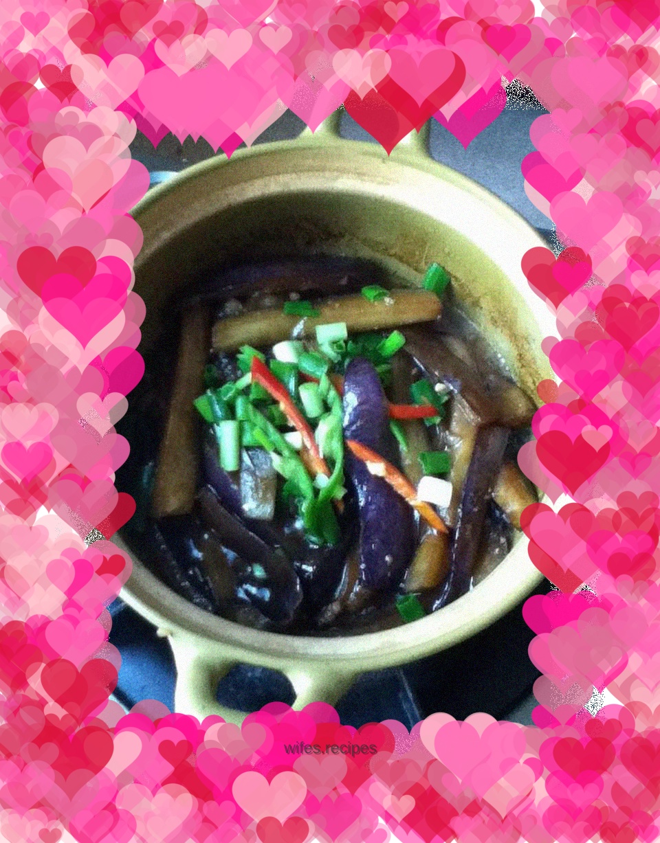 Salted fish and eggplant stew