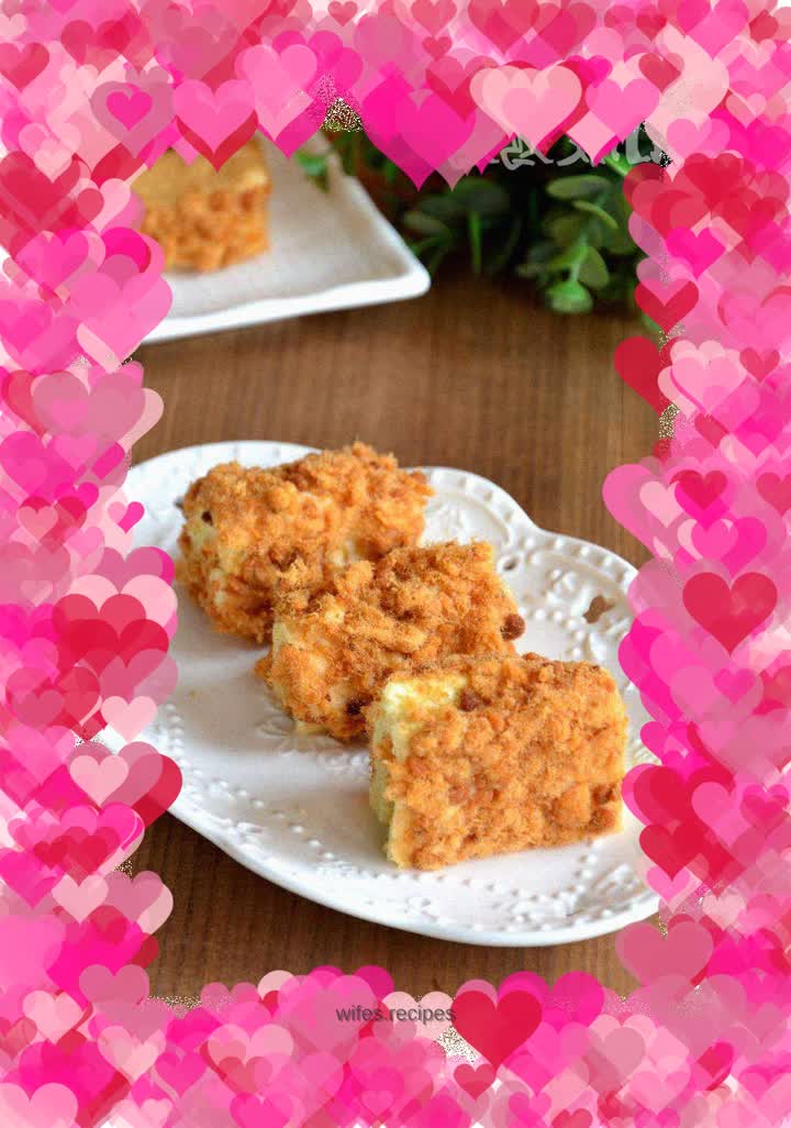 Meat floss cake