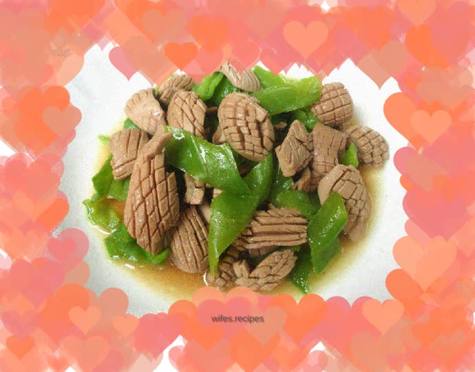 Fried kidney with green pepper