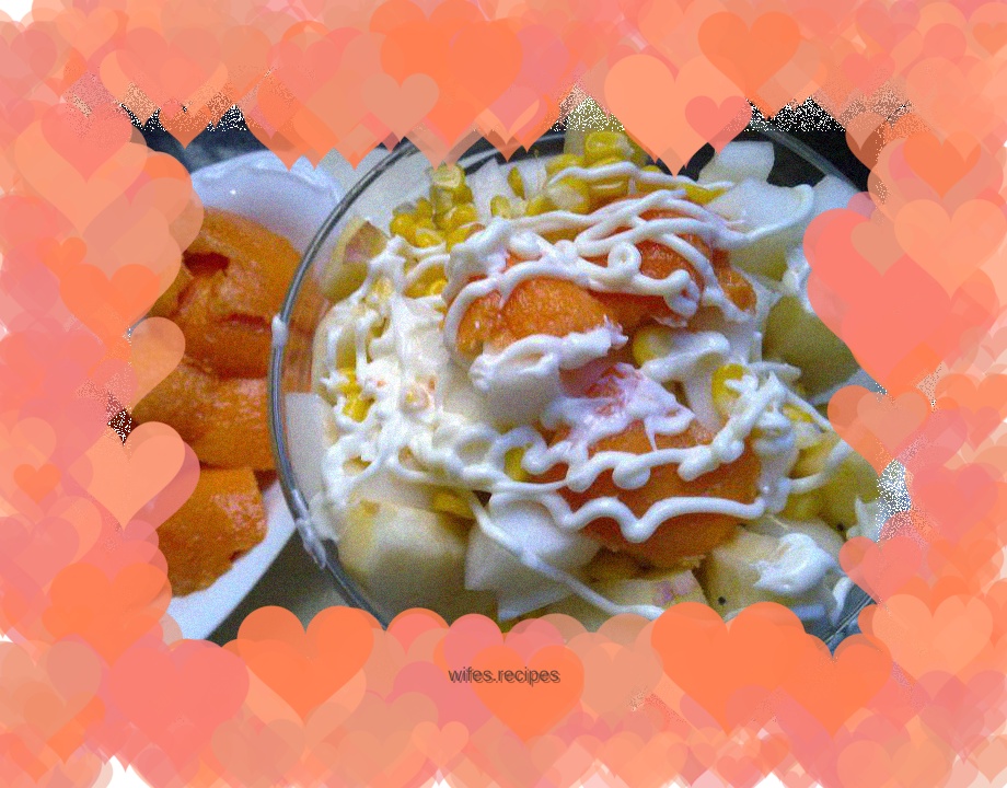 Colorful assorted fruit meal