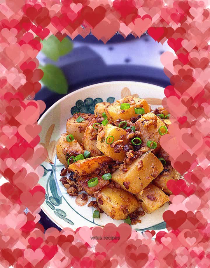 Braised Potatoes with Minced Pork in Fried Sauce