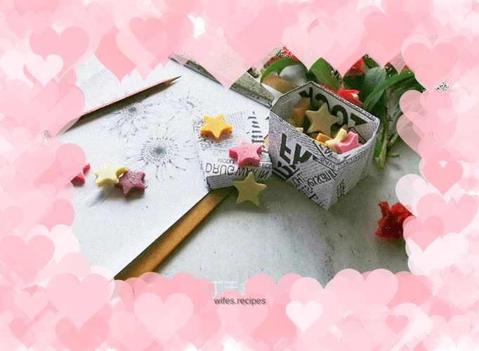 Colorful fruit and vegetable milk tablets