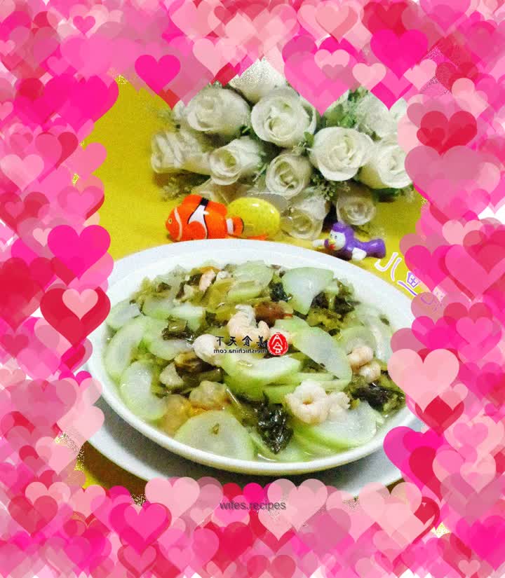 Stir-fried pickles with double fresh vegetables blooming at night