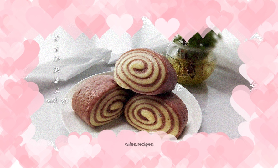 Purple Sweet Potato Spiral Steamed Buns