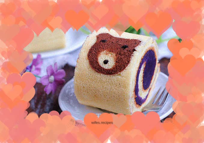 Cute little bear purple potato rolls