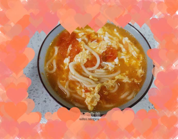 Hot tomato noodle soup