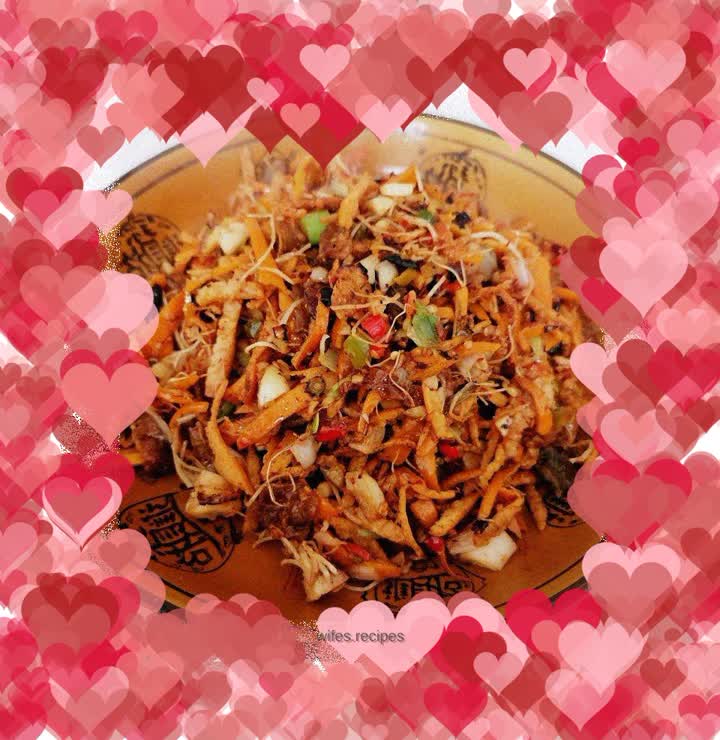 Fried orange peel with lard residue