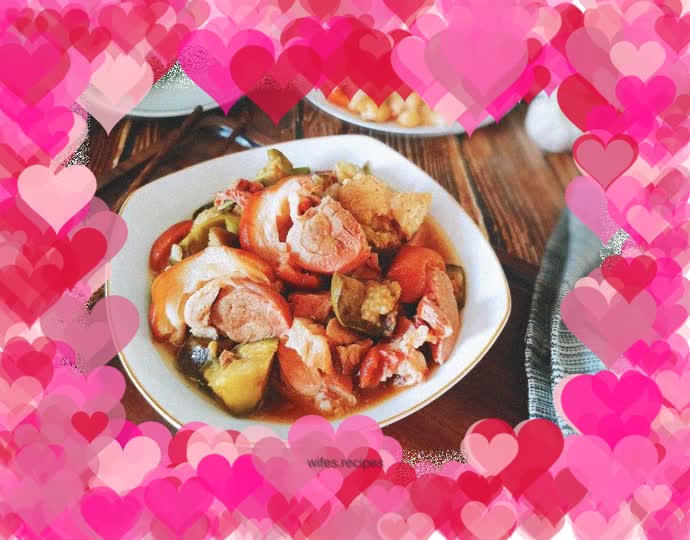 Twice-cooked elbow and eggplant