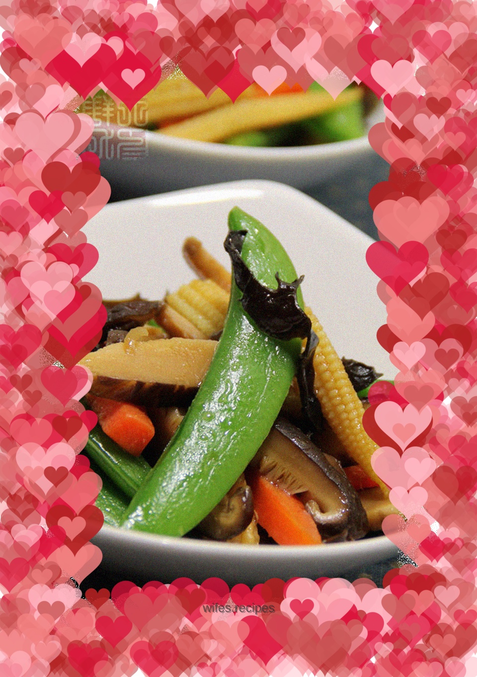 Braised vegetables with sweet pods