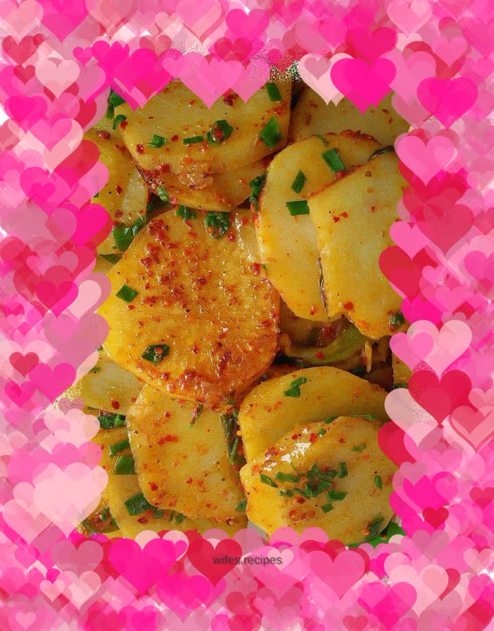 Scallion potato slices