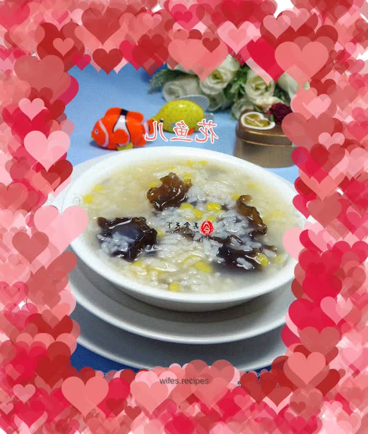Rice porridge with corn flakes