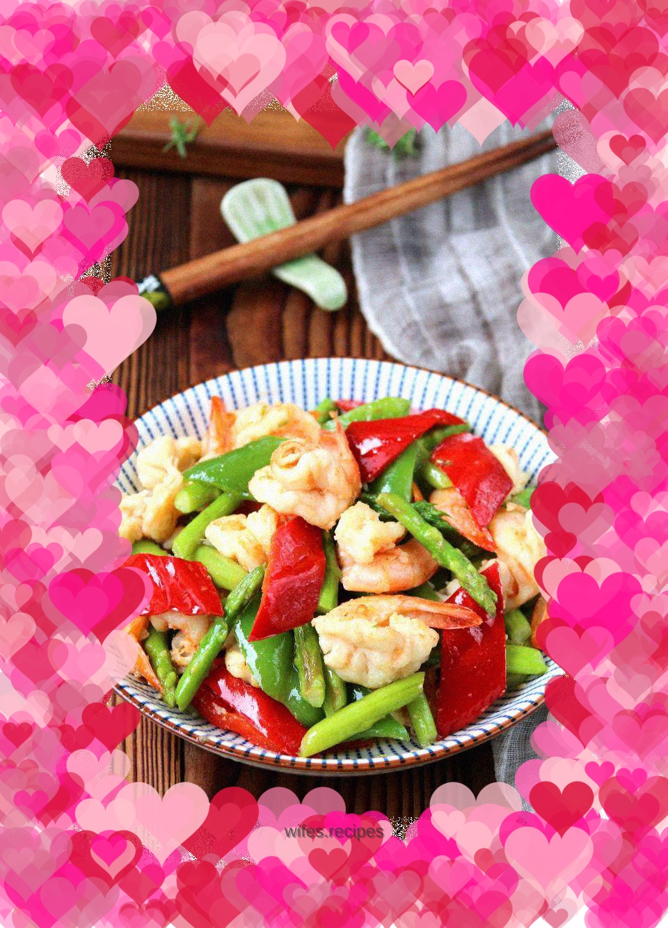 Asparagus, Green Pepper, Anchovies and Shrimp