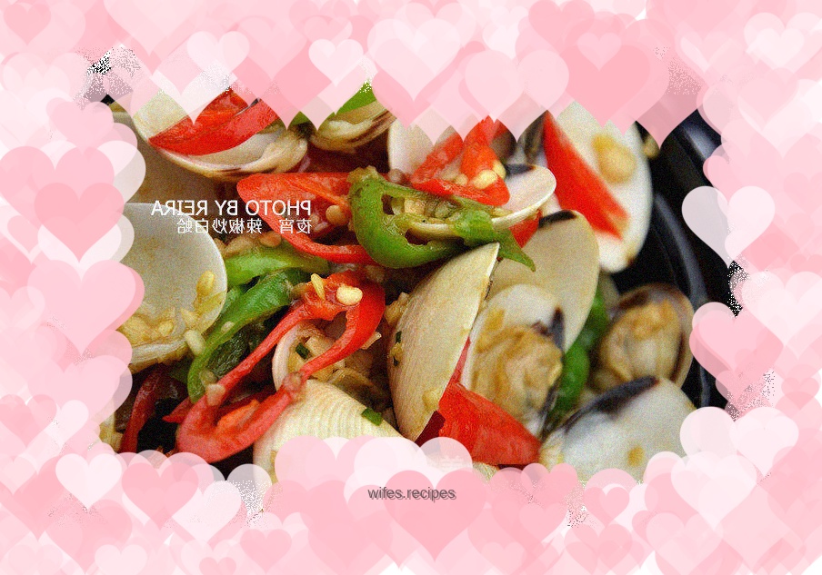 Stir-fried white clams with two peppers