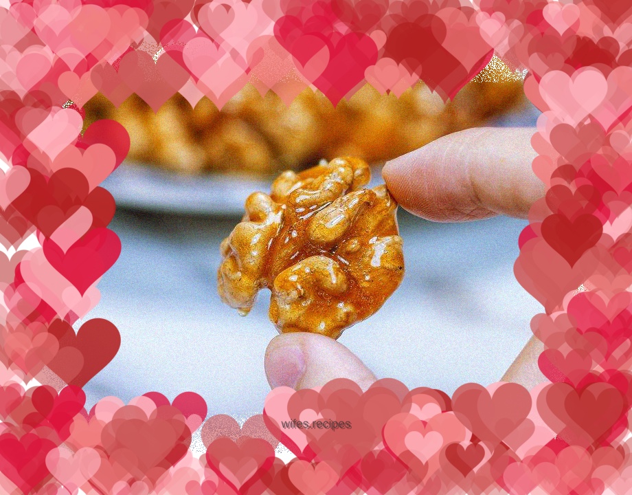 Amber walnut kernels