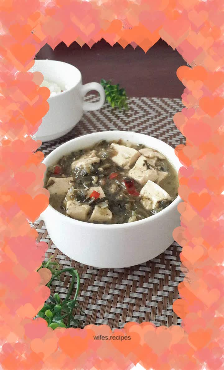 Braised tofu with minced pork and pickled vegetables