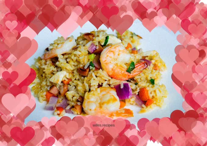 Salted egg and shrimp fried rice