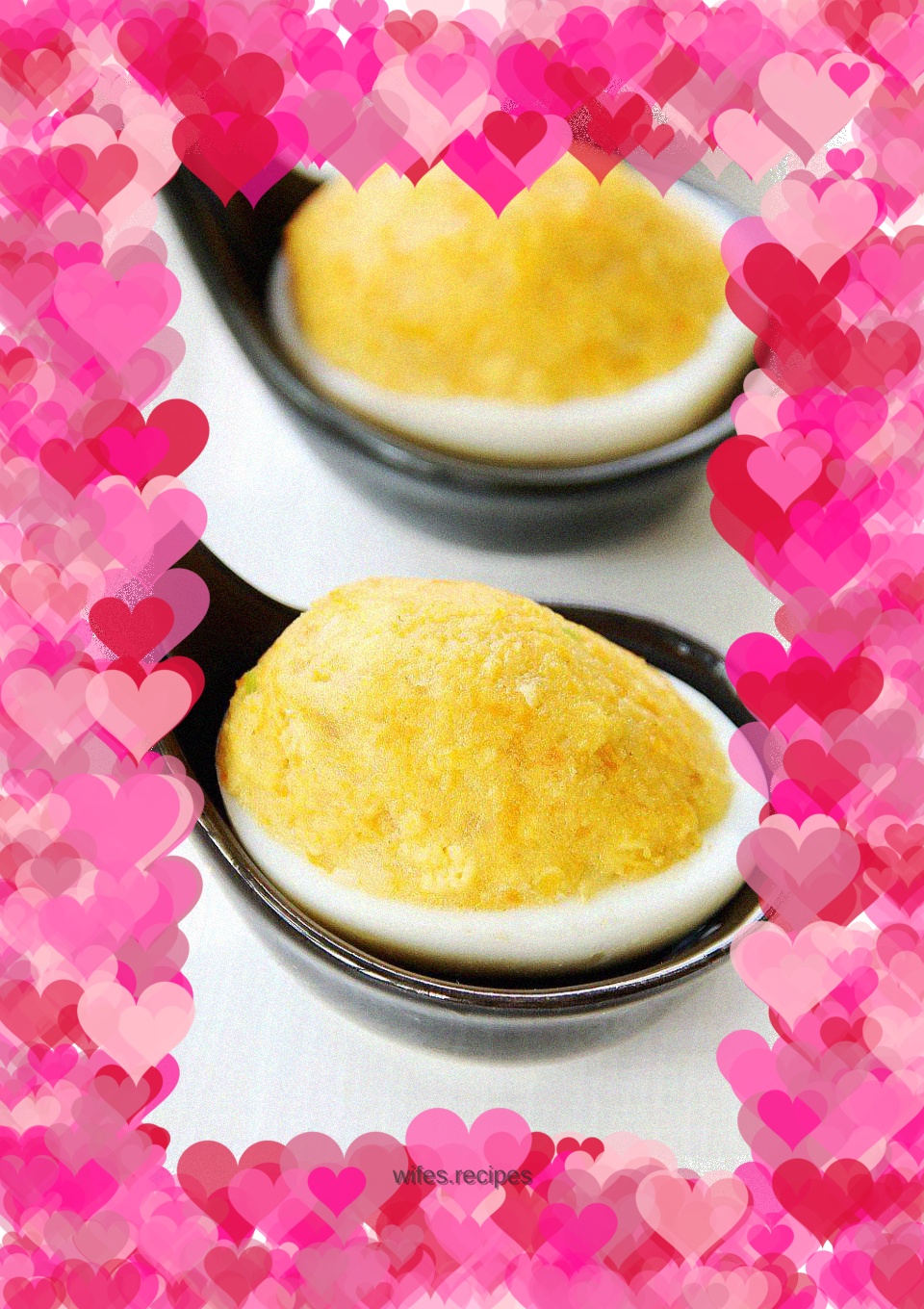 Vegetarian crab roe stuffed eggs