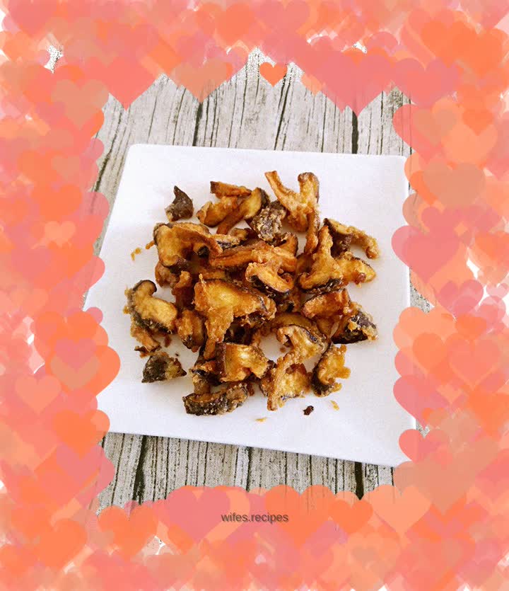 Dry fried shiitake mushrooms