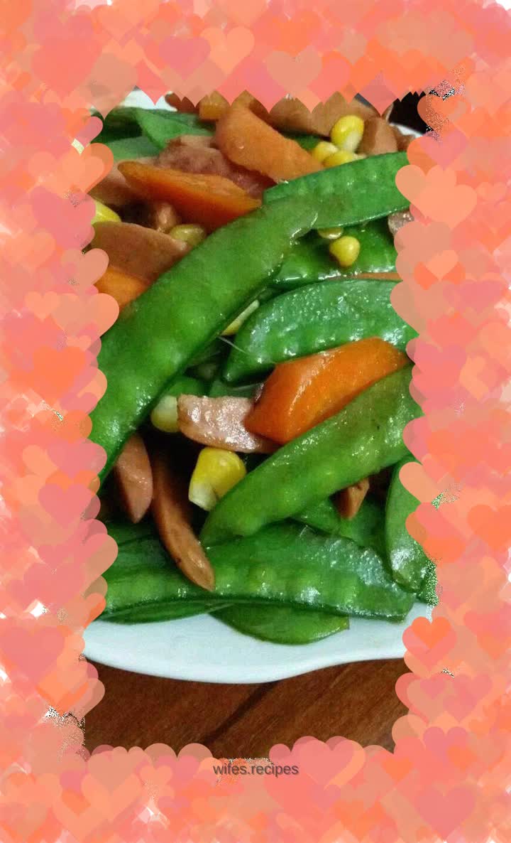 Stir-fried mixed vegetables with ham