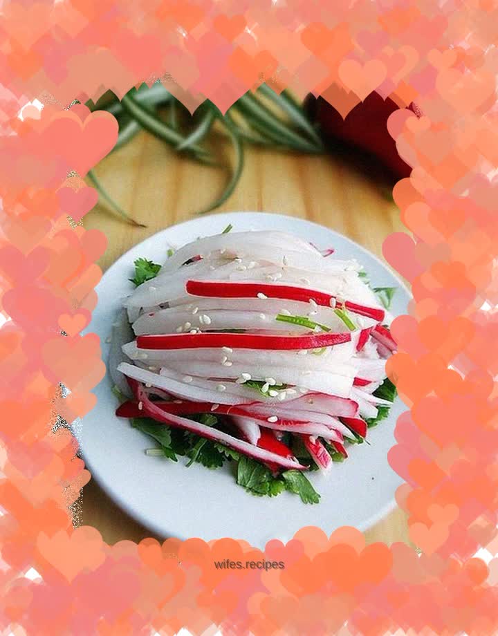 Sweet and sour radish shreds