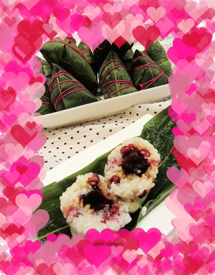 Red bean and date rice dumplings