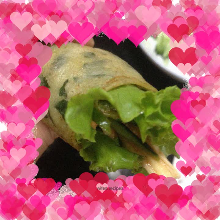 Spinach pancake➕Cold pork shreds