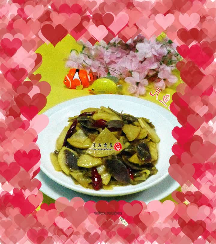 Stir-fried duck gizzards with winter bamboo shoots