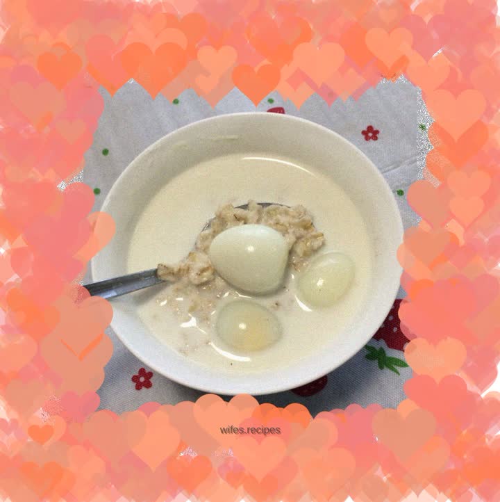 Oatmeal, milk and eggs
