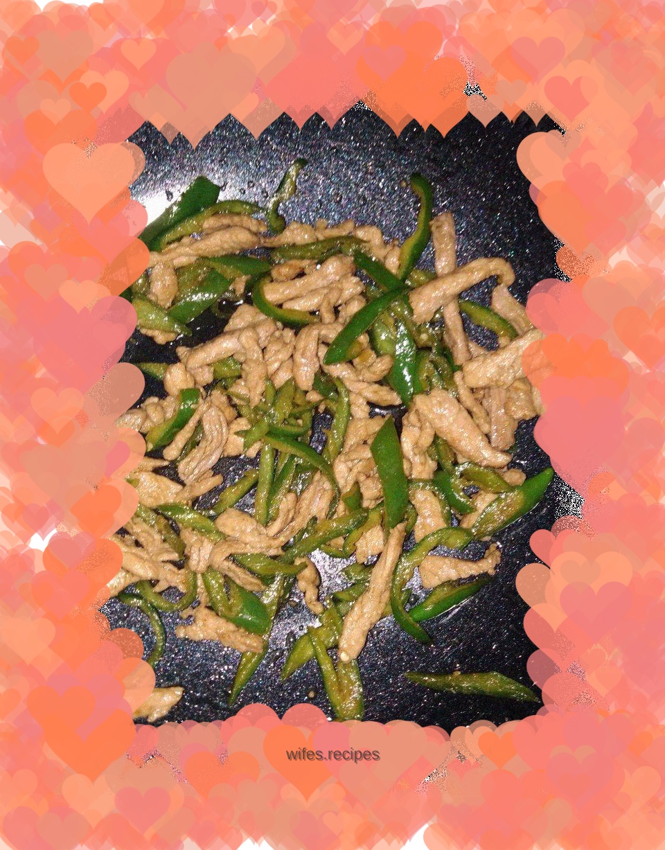 Shredded pork with green pepper