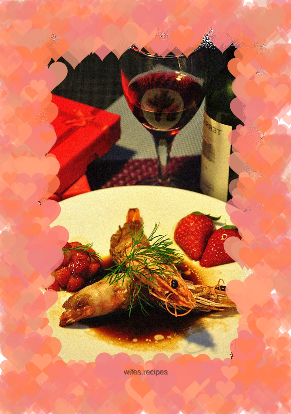 【Prawn with strawberry basil salad】