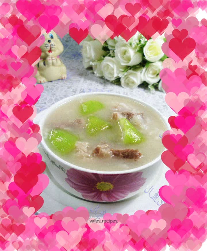 Luffa and pork ribs rice porridge