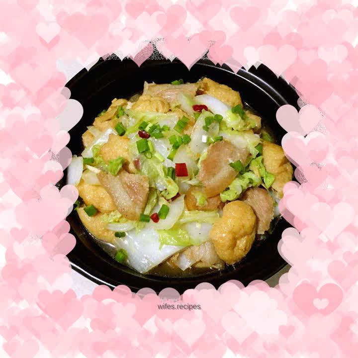 Chinese cabbage and fried tofu