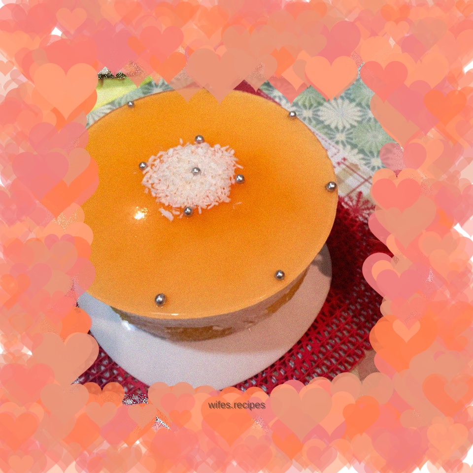 Yellow peach and orange mousse cake 6 inches