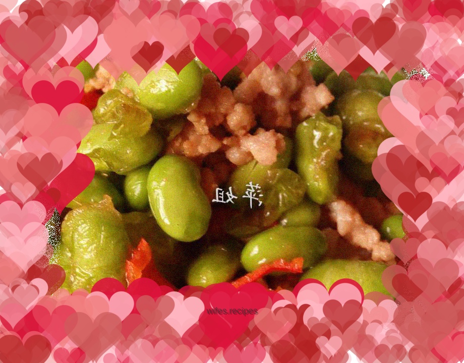 Stir-fried edamame with minced meat
