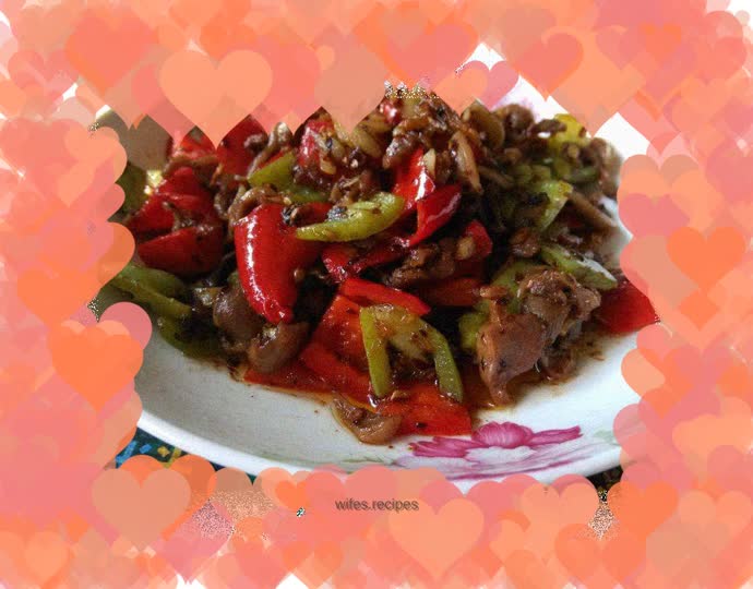 Chicken gizzards with double pepper