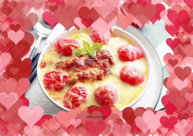 Chicken chop, tomato and egg baked rice