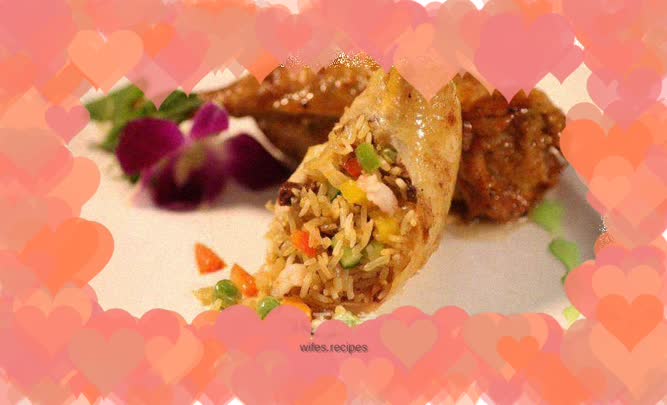 Illustration of how to make Taiwanese chicken wings with rice