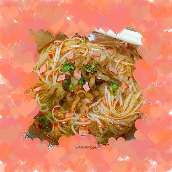 Mustard clear soup noodles