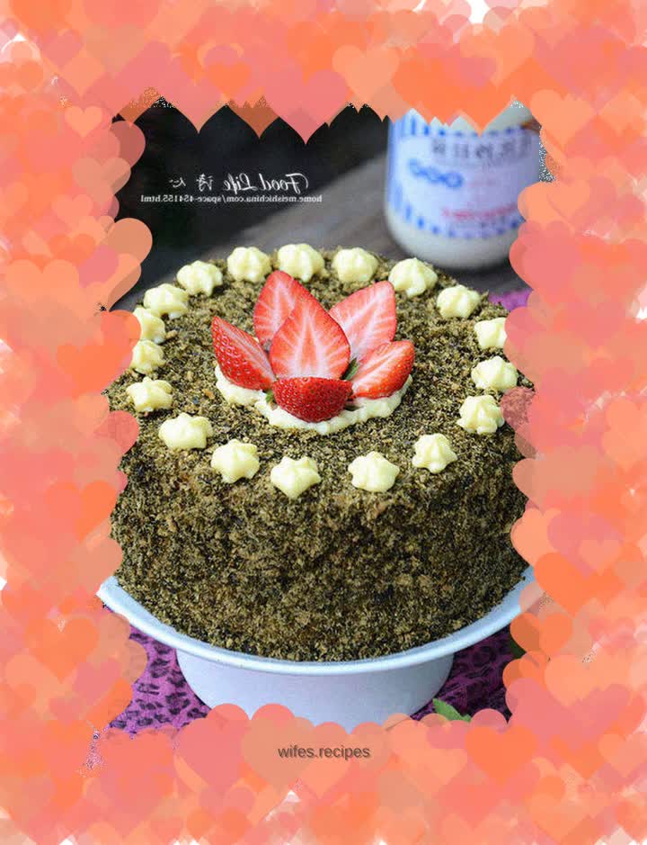 [Seaweed and meat floss cake] --- Sweet salad decorated cake