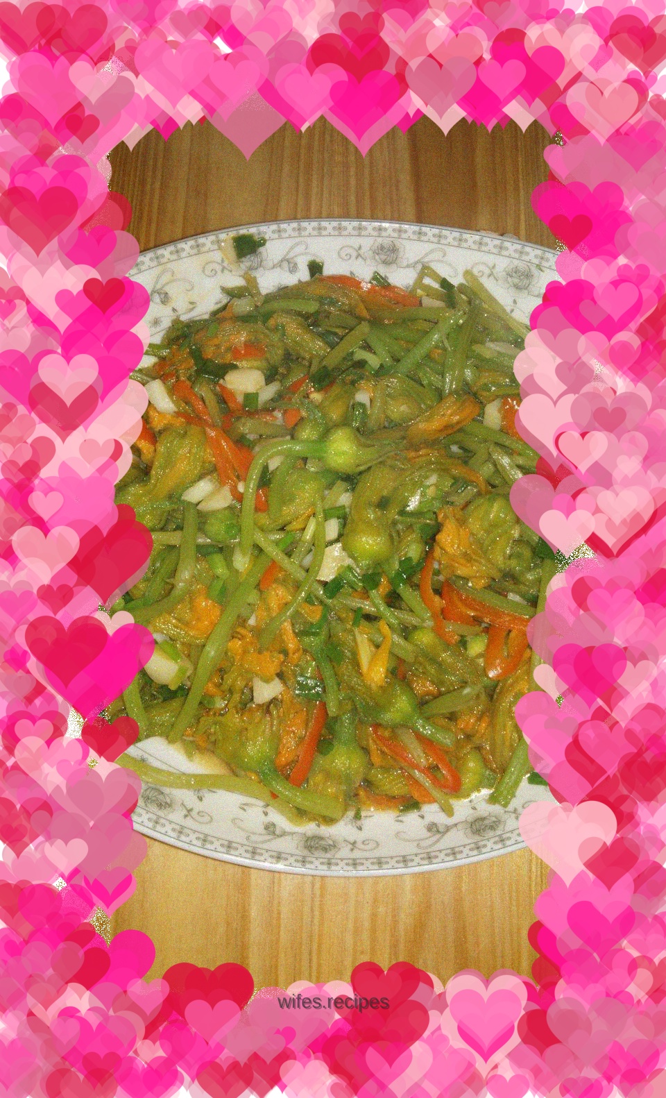 Stir-fried pumpkin flowers with garlic