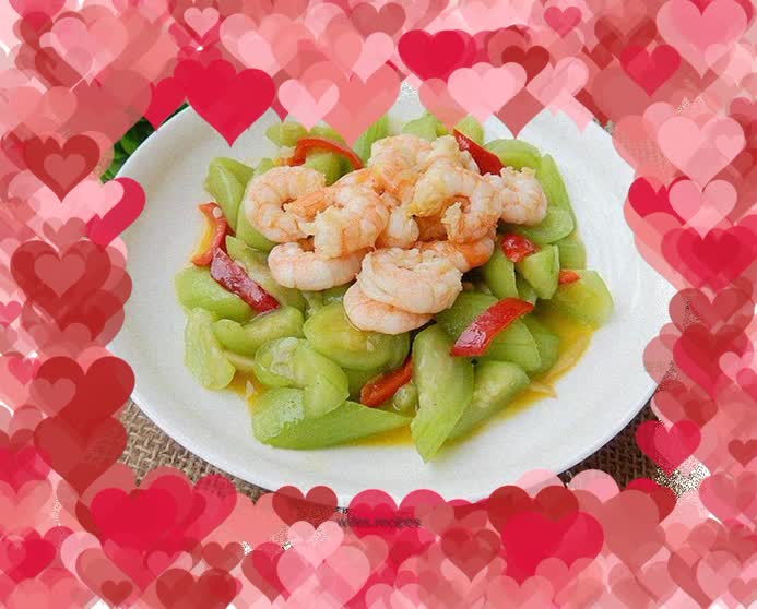 Fried Luffa with Shrimp