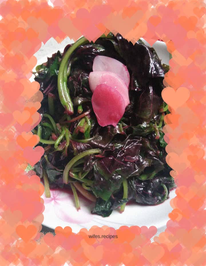 Stir-fried red amaranth with garlic