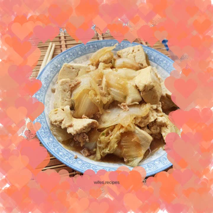 Tofu stewed with cabbage