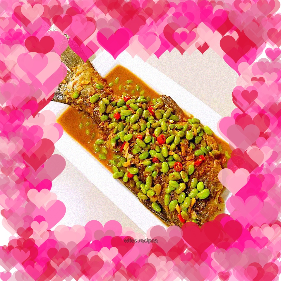 Braised fish with edamame