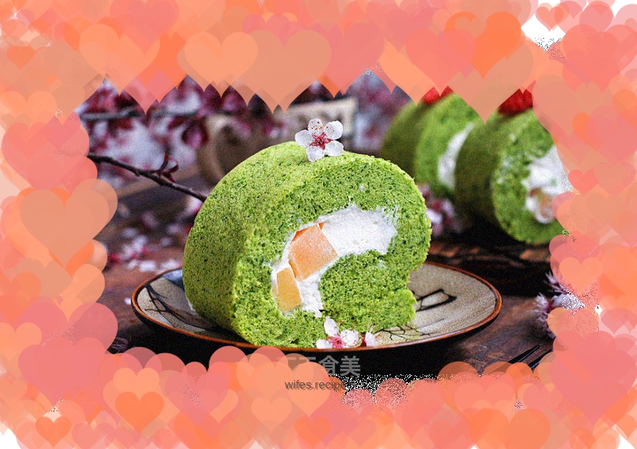 Spinach cake roll