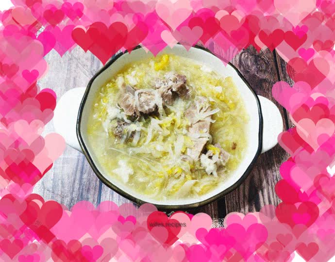 Winter Warming Soup Pork Bones Stewed with Sauerkraut