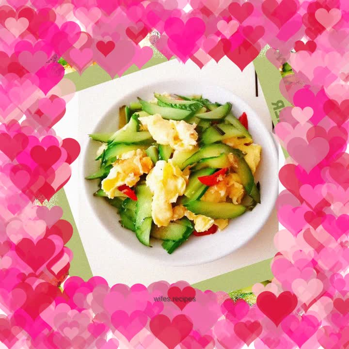 Cucumber scrambled eggs