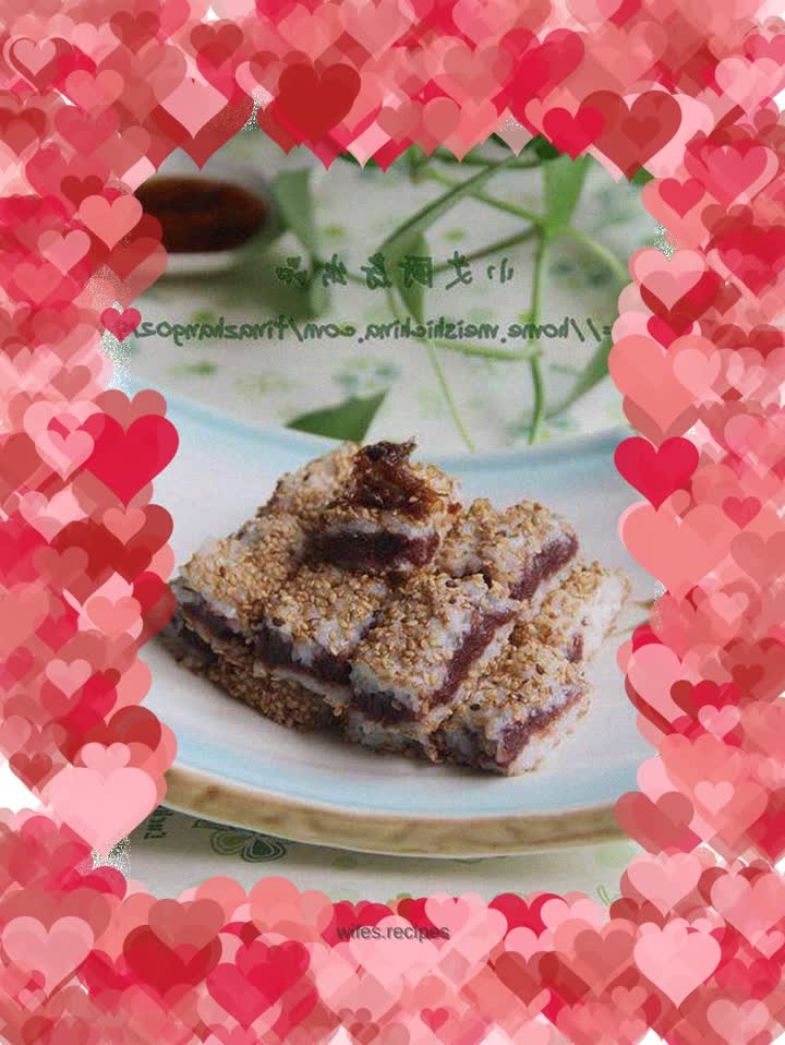 Rose sesame cold cake