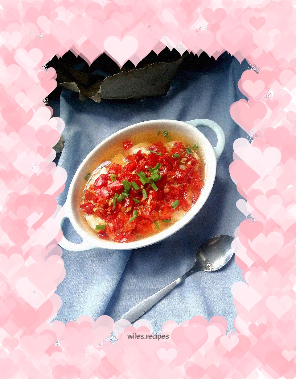 Steamed tofu with chopped pepper fish fillet